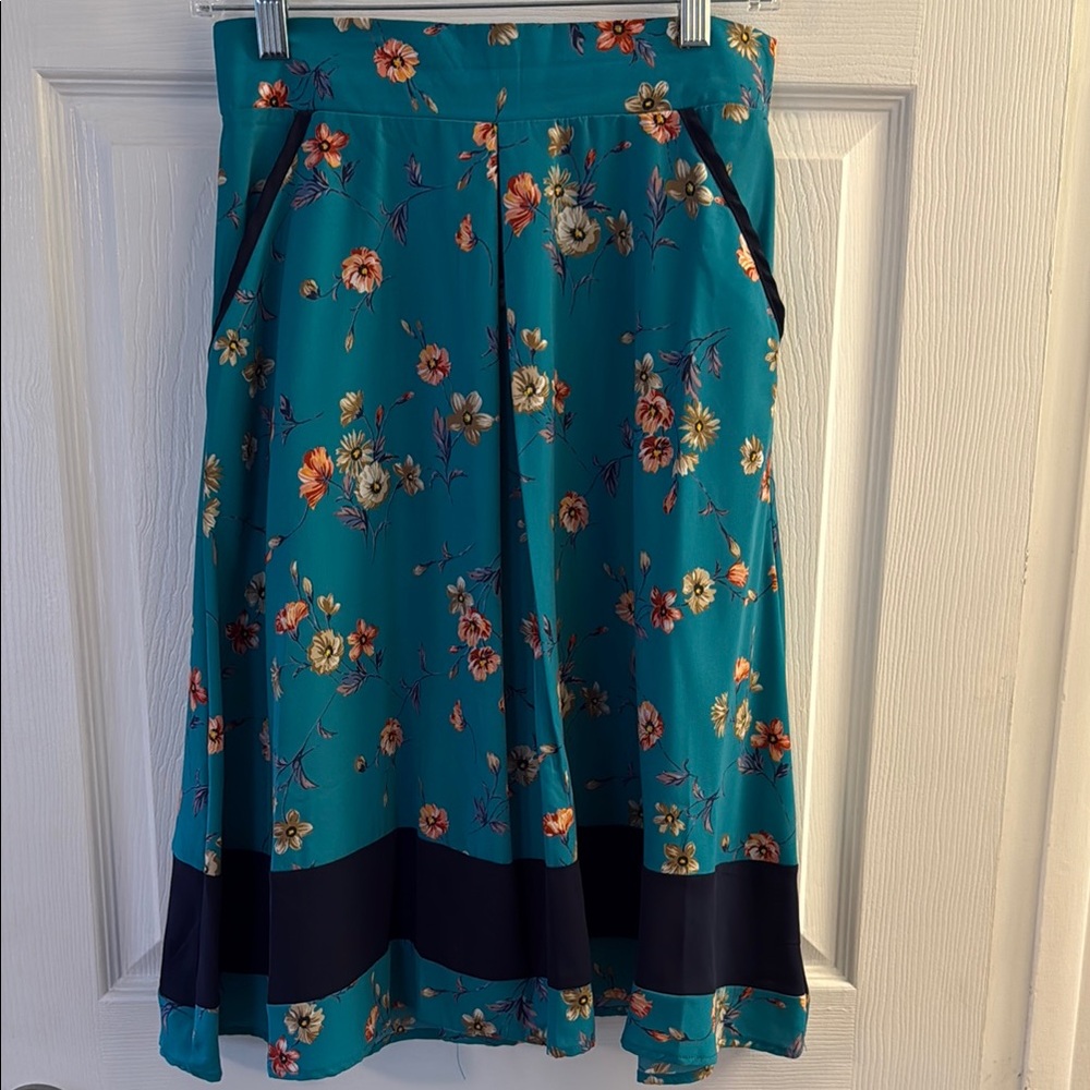 Floral Teal Flowy Skirt